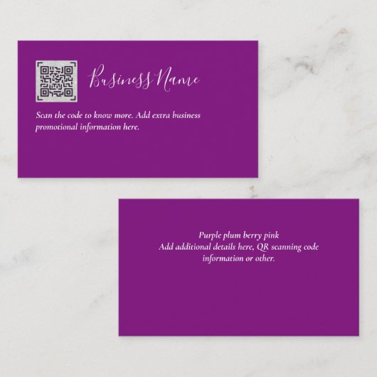 D'accompagnement Créer son propre Carte de visite de code QR - Beau (Devant / Derrière)