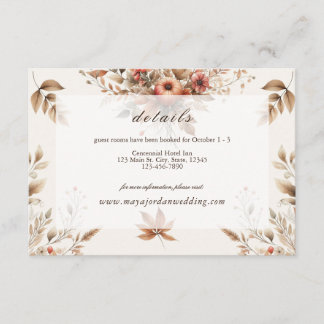 D'accompagnement Crème Automne Détails du Mariage Carte de boîtier