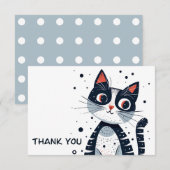 D'accompagnement Cute Kitty Chat Carte de remerciements (Devant / Derrière)