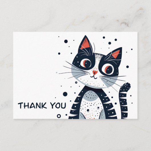 D'accompagnement Cute Kitty Chat Carte de remerciements (Devant)