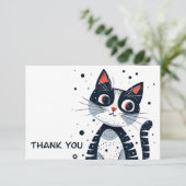 D'accompagnement Cute Kitty Chat Carte de remerciements (Debout devant)