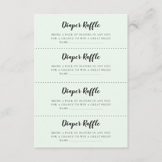 D'accompagnement Cute ours Baby shower Diaper Raffle carte de jeu (Devant)
