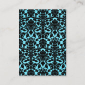 D'accompagnement Damas bleu et noir sur la carte de boîtier en lin (Dos)