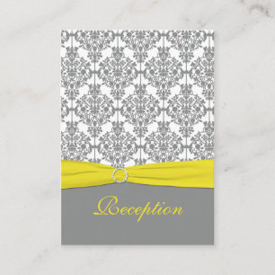D'accompagnement Damas gris avec carte de réception jaune