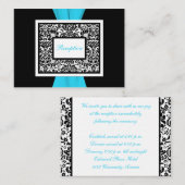 D'accompagnement Damas noir et blanc avec carte de boîtier bleu (Devant / Derrière)