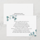 D'accompagnement Demande d'argent Carte d'enceinte d'eucalyptus (Devant / Derrière)