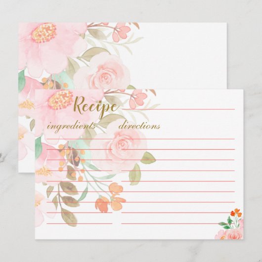 D'accompagnement Demande de carte de recette de douche rose vif (Devant / Derrière)