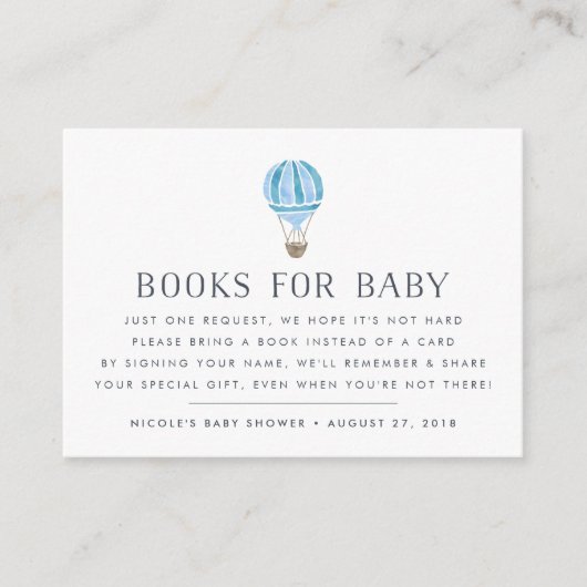 D'accompagnement Demande de réservation | Carte d'insertion de Baby (Devant)