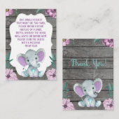 D'accompagnement Demande de réservation Carte Eléphant Douche (Devant / Derrière)