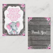 D'accompagnement Demande de réservation Carte fille Eléphant Douche (Devant / Derrière)