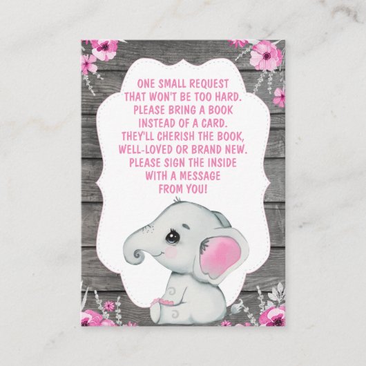 D'accompagnement Demande de réservation Carte fille Eléphant Douche (Devant)