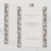 D'accompagnement Dentelle et burlap carte de détail de mariage camp (Devant / Derrière)