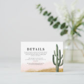 D'accompagnement Desert Cactus Détails du Mariage Carte de boîtier (Debout devant)