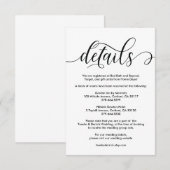 D'accompagnement Design moderne rustique mariage détails carte desi (Devant / Derrière)