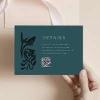 Détails Art déco vintage Carte de boîtier avec QR