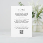D'accompagnement Détails Carte de boîtier Mariage noir blanc QR Cod (Debout devant)