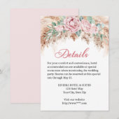 D'accompagnement Détails Carte de boîtier pour le Mariage Rose Blus (Devant / Derrière)