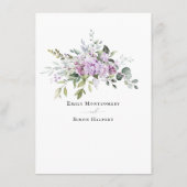 D'accompagnement Détails Carte Lilacs Green Script Info (Dos)