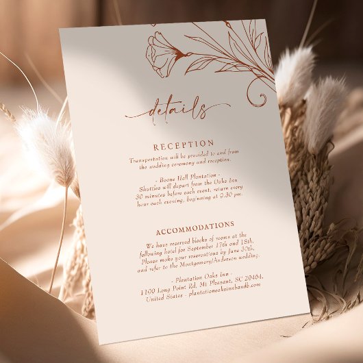 D'accompagnement Détails Carte Terracotta Script Info