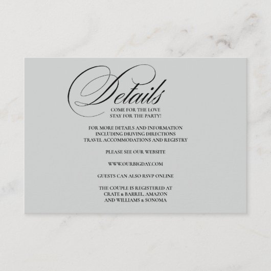 D'accompagnement Détails de la carte de l'enveloppe (Devant)