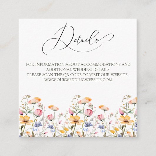 D'accompagnement Détails du code QR du Fleur sauvage de la carte bu (Devant)