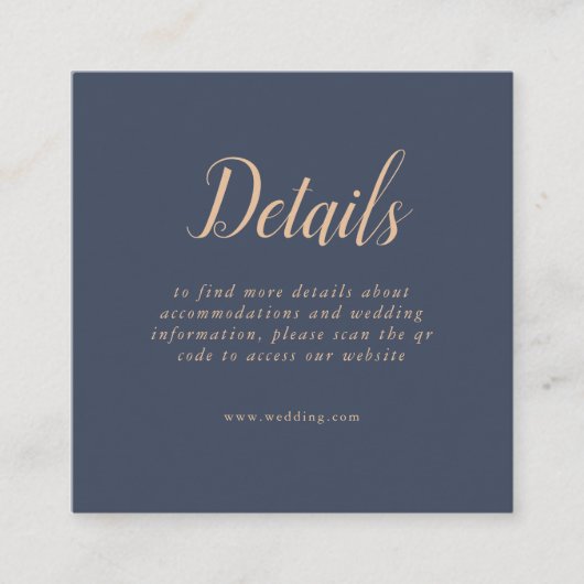 D'accompagnement Détails du code QR souple bleu foncé Carte de boît (Devant)