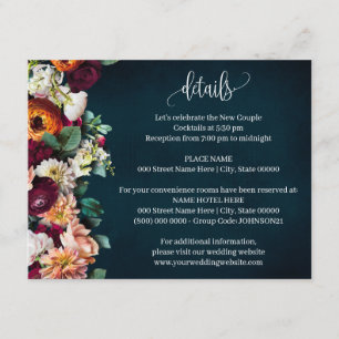 D'accompagnement Détails du mariage Carte Boîtier Vin Marine Bourgo