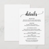 D'accompagnement Détails du mariage, carte de boîtier de script rus (Devant / Derrière)