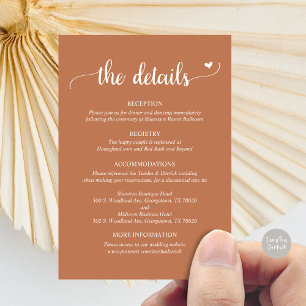 D'accompagnement Détails du mariage, carte de boîtier de script rus