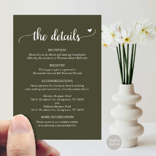 D'accompagnement Détails du mariage, carte de boîtier de script rus