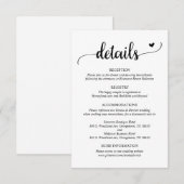 D'accompagnement Détails du mariage, carte de boîtier de script rus (Devant / Derrière)