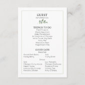 D'accompagnement Détails du mariage Carte de boîtier d'informations (Devant)