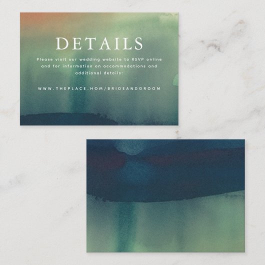 D'accompagnement Détails du mariage Carte de petit boîtier (Devant / Derrière)