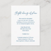 D'accompagnement Détails du mariage carte simple bleu blanc (Dos)