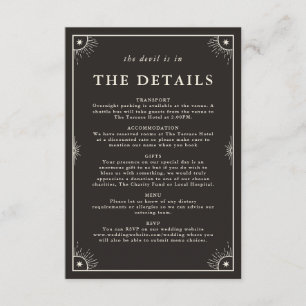 D'accompagnement Détails du mariage céleste boho tarot carte invita