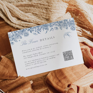 D'accompagnement Détails du Mariage de Toile Bleue Carte de boîtier