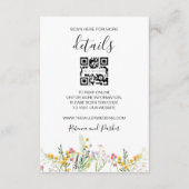 D'accompagnement Détails du mariage fleur sauvage QR carte d'insert (Devant)