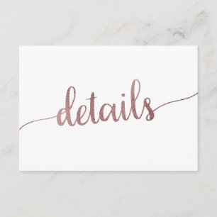 D'accompagnement Détails du Mariage Gold rose Insérer une carte