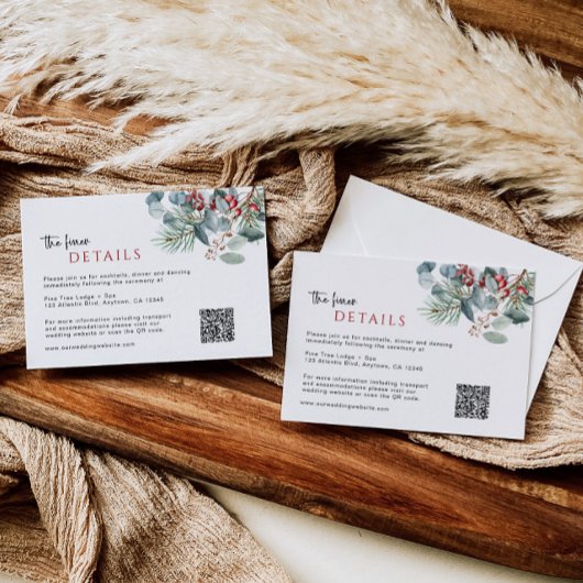 D'accompagnement Détails du mariage hivernal Code QR de la carte de