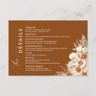 D'accompagnement Détails du mariage Insérer une carte | Minimaliste