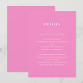 D'accompagnement Détails du Mariage rose vif Carte de boîtier (Devant / Derrière)