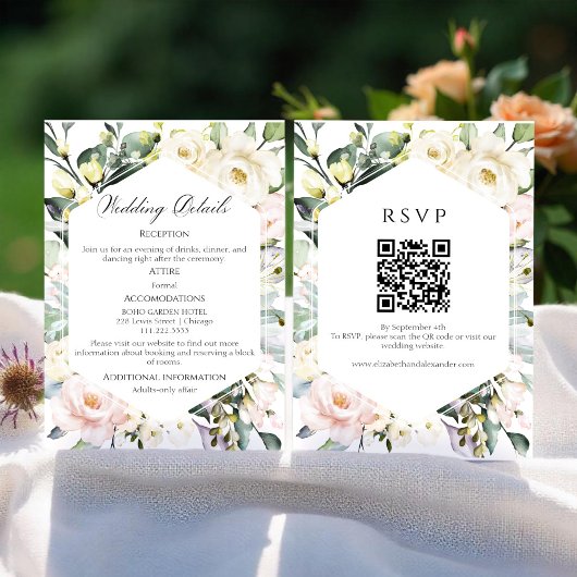 D'accompagnement Détails du mariage | RSVP | Carte de boîtier de co