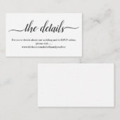 D'accompagnement Détails du mariage Site Web Carte de boîtier - Sim (Devant / Derrière)
