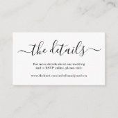 D'accompagnement Détails du mariage Site Web Carte de boîtier - Sim (Devant)