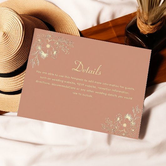 D'accompagnement Détails du Mariage Terracotta Carte de boîtier