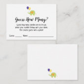 D'accompagnement Devinez Combien ? Blanc avec carte de jeu Eléphant (Devant / Derrière)