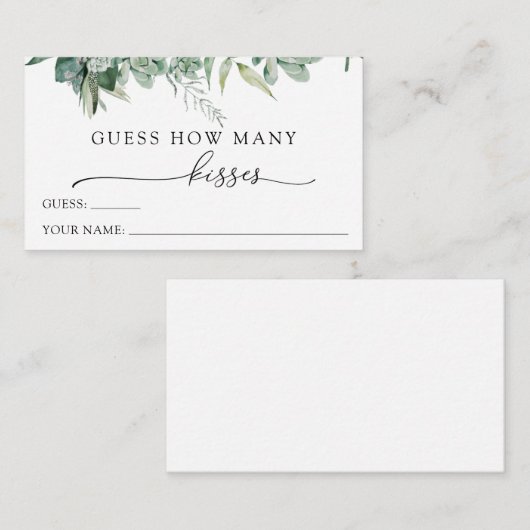 D'accompagnement Devinez combien de baisers carte de boîtier (Devant / Derrière)