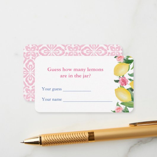 D'accompagnement Devinez combien de citrons Fête des mariées carte  (Devant/Arrière en situation)