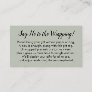 D'accompagnement Dites non à l'emballage Baby shower Sage carte cad