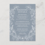 D'accompagnement Dusty bleu fleuri détails mariage Carte (Devant)